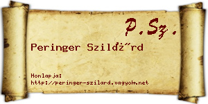 Peringer Szilárd névjegykártya