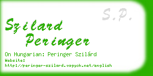 szilard peringer business card